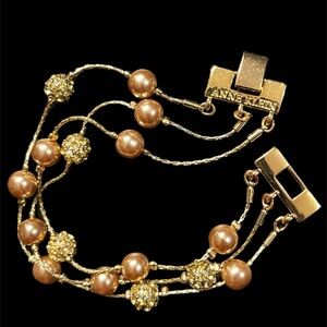 Anne Klein Gold Pearl Bracelet